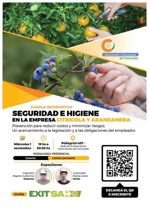 Seguridad e higiene en la empresa citrícola y arandanera